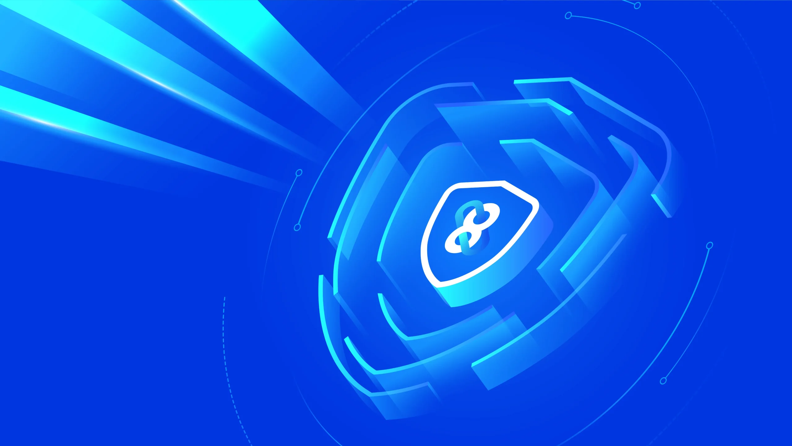 Blue shield icon, verifying site security for business protection.