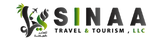 Logo of SINAA Travel and Tourism, featuring a stylized dragon design in green and black, representing adventure and exploration in travel services.