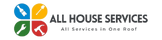 Logo of All House Services featuring colorful icons representing various home service areas, emphasizing comprehensive solutions for homeowners.
