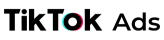 TikTok Ads logo featuring a stylized circle design in pink and teal colors, representing the platform's advertising services.