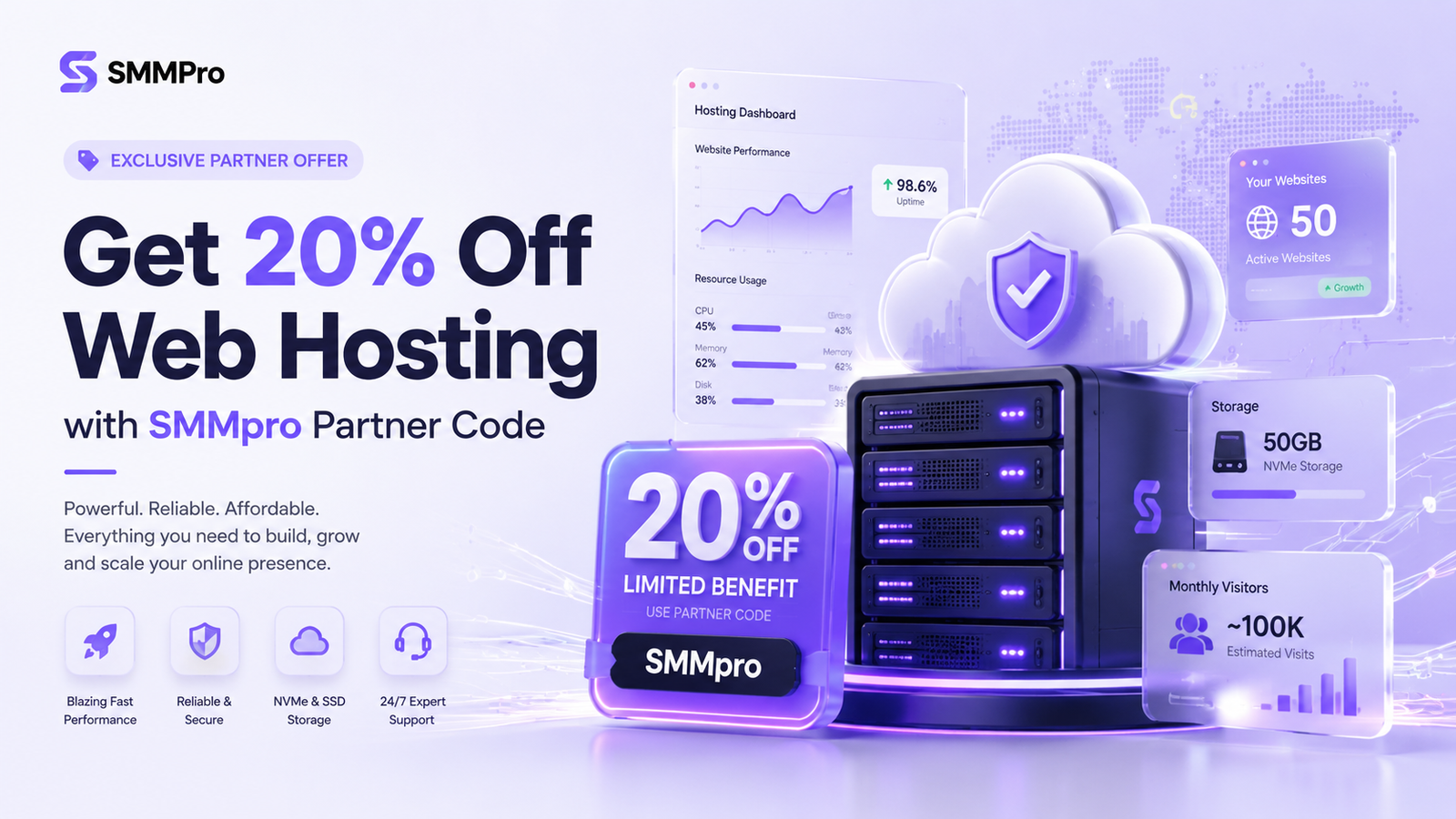Get 20% Off Web Hosting with SMMpro Partner Code