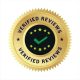 Gold seal featuring the text "Verified Reviews" and a checkmark, symbolizing authenticity and trust in customer feedback.